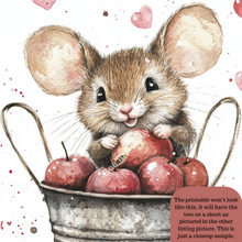 Load image into Gallery viewer, Valentine Mouse with Apples Canvas Project 1x6 I&#39;d Pick You
