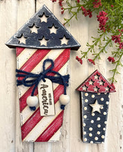 Load image into Gallery viewer, Large Fire Cracker Rocket July 4 Americana Unfinished Wood Set
