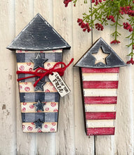 Load image into Gallery viewer, Medium Fire Cracker Rocket July 4 Americana Unfinished Wood Set
