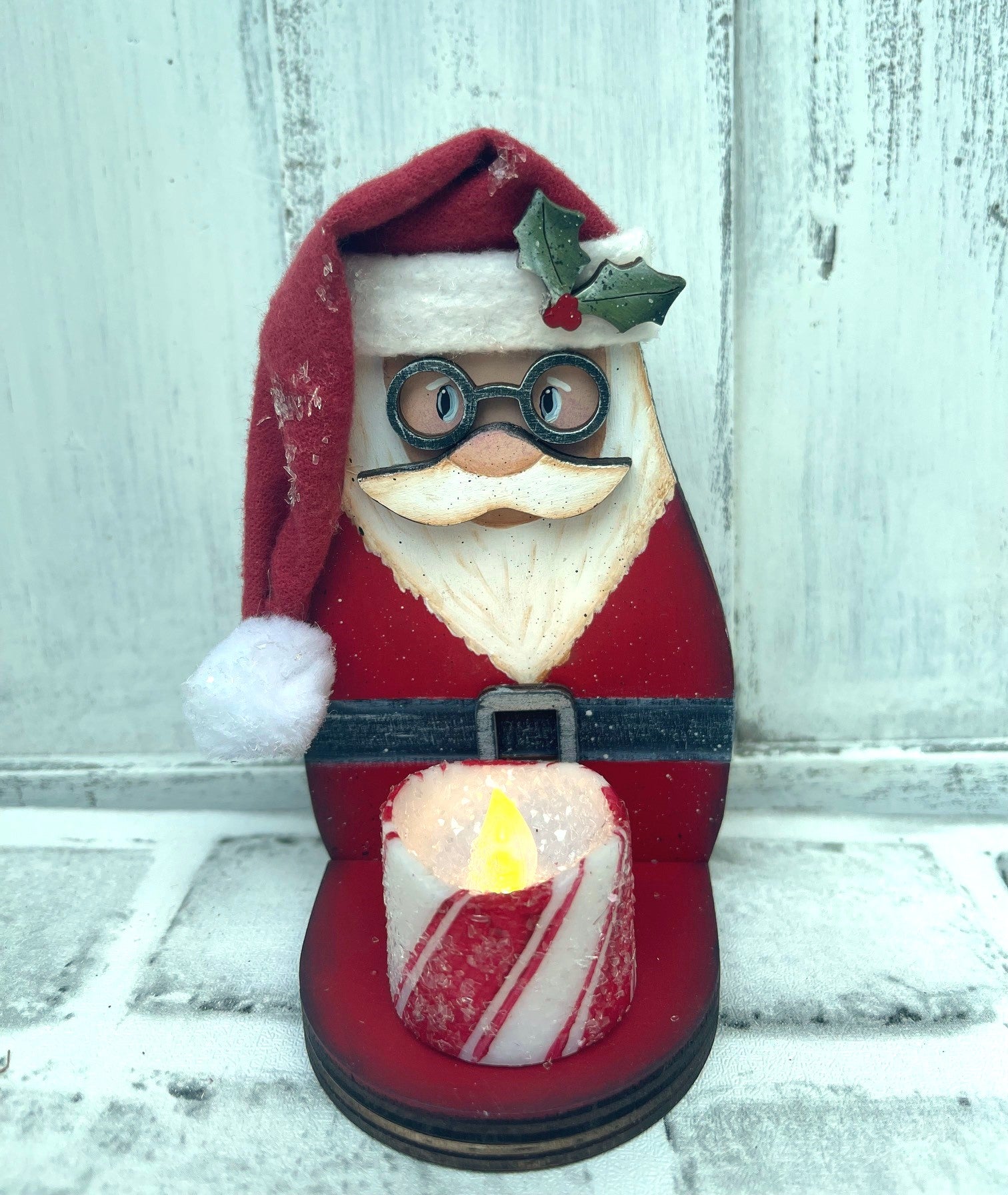K306 SVG LASER Snowman Penguin Santa Tea Light Pattern – Bee