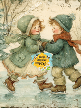 Load image into Gallery viewer, Ice Skating Couple Canvas Printable 2x6
