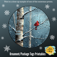 Load image into Gallery viewer, Winter Cardinals 4&quot; Circle Ornament Canvas Project
