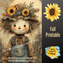 Load image into Gallery viewer, Fall Scarecrow Canvas Printable 2x6
