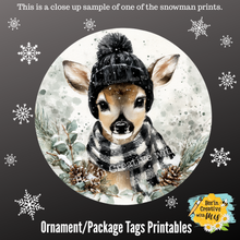 Load image into Gallery viewer, Winter Deer 4&quot; Circle Ornament Canvas Project
