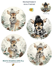 Load image into Gallery viewer, Winter Deer 4&quot; Circle Ornament Canvas Project
