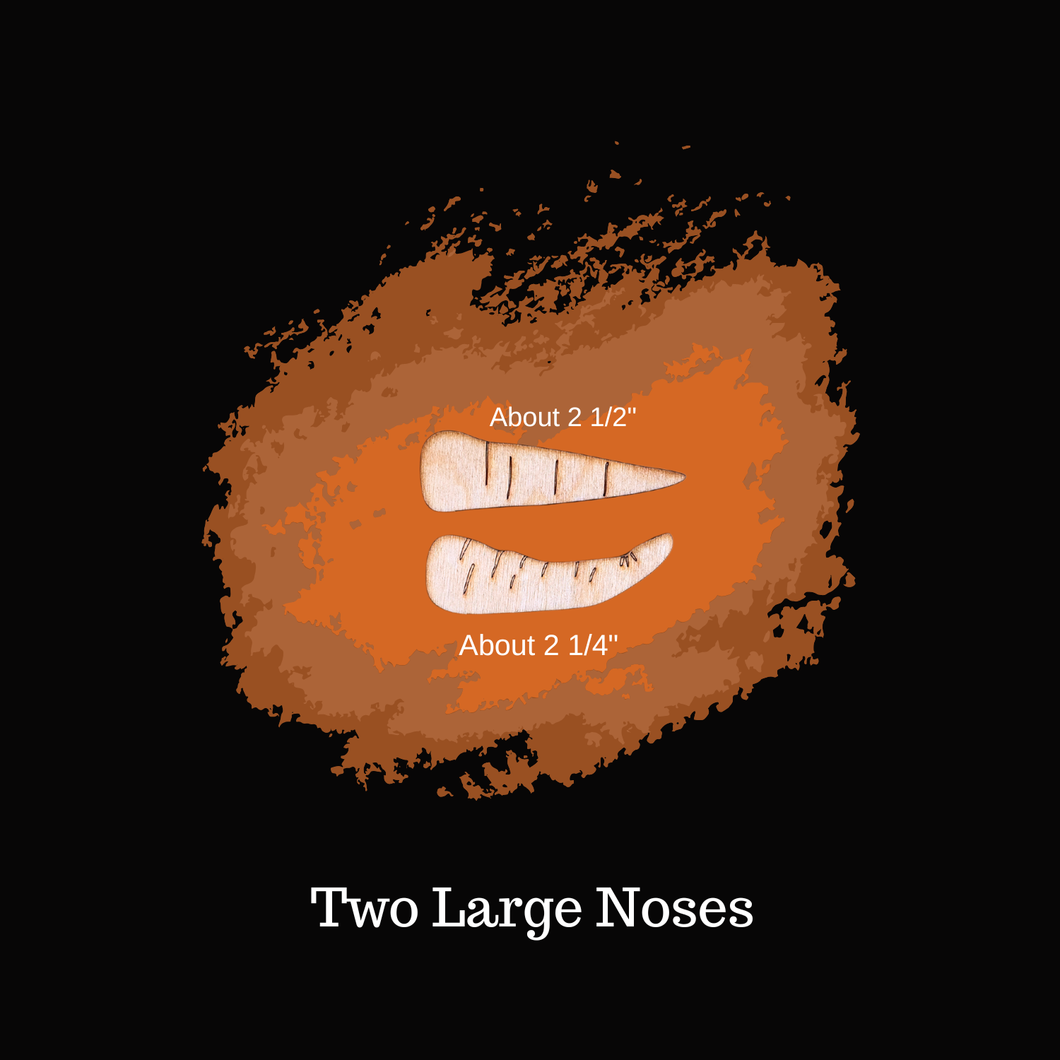 Carrot Noses for Snowmen LARGE SIZES Set of 2 Unfinished Wood