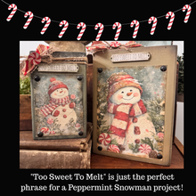 Load image into Gallery viewer, Too Cute To Melt Wood Sign Tag for Canvas Project
