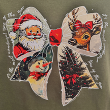 Load image into Gallery viewer, Nostalgic Christmas Bow T-Shirt Size MEDIUM
