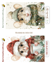 Load image into Gallery viewer, Christmas Mice Canvas Printable 2x6
