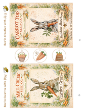 Load image into Gallery viewer, Carrot Seed Packets Canvas Printable SET OF TWO 2x6 SIZE

