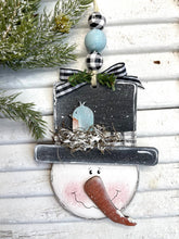 Load image into Gallery viewer, Snowman with Bird Ornament Unfinished Wood
