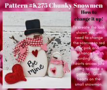 Load image into Gallery viewer, K275 Chunky Snowman Craft Pattern Set of 4 SVG Laser or CNC File
