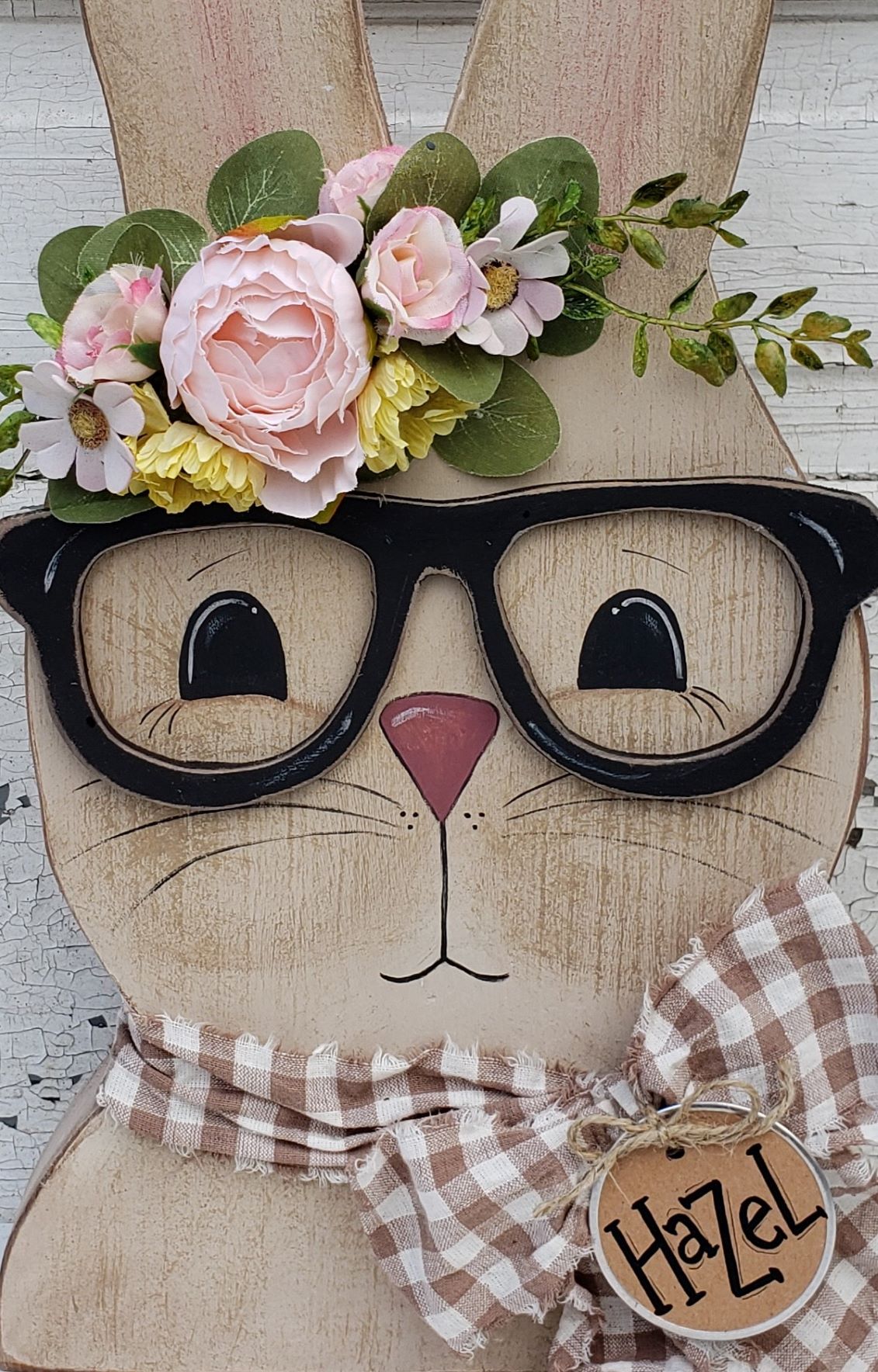 K282 Hazel The Bunny with Big Glasses Craft Digital Download E