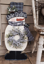 Load image into Gallery viewer, K288 Winter Wreath  Buffalo Check Snowman Craft E Pattern Digital Download
