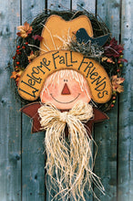 Load image into Gallery viewer, K64 Fall Friends Scarecrow Wreath or Door Hanger
