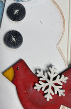 Load image into Gallery viewer, EXLARGE Winter Snowman with Cardinals Door Hanger
