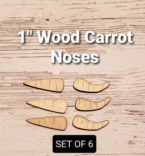 Small Carrot Noses for Snowmen  Unfinished wood Set of 6 SMALL SIZE